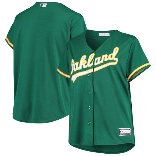 WomenS Green Oakland Athletics Plus Size Alternate Replica Team Jersey