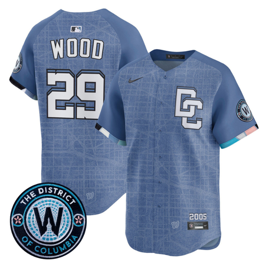James Wood #29 Washington Nationals 2025 City Connect Premier Limited Sti Jersey