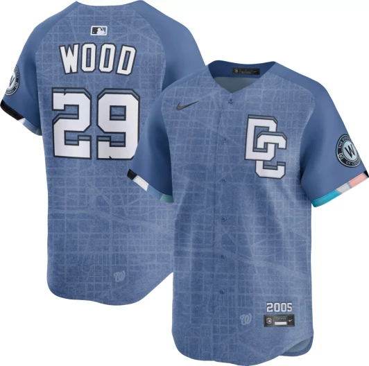 James Wood #29 Washington Nationals Nike Men'S City Connect Limited Vapor Jersey - Blue