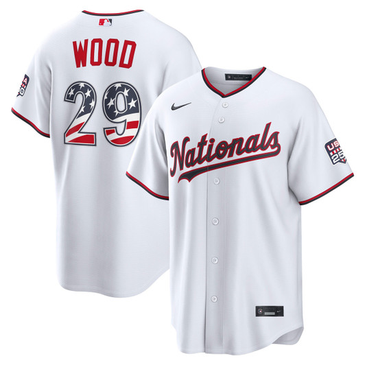 James Wood #29 Washington Nationals Nike Men'S Fourth Of July Usa Stadium Limited Jersey - White