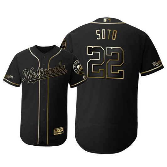 Juan Soto #22 Washington Nationals 2019 Brandedition Black Gift Nationals Fans Limited Jersey - Golden