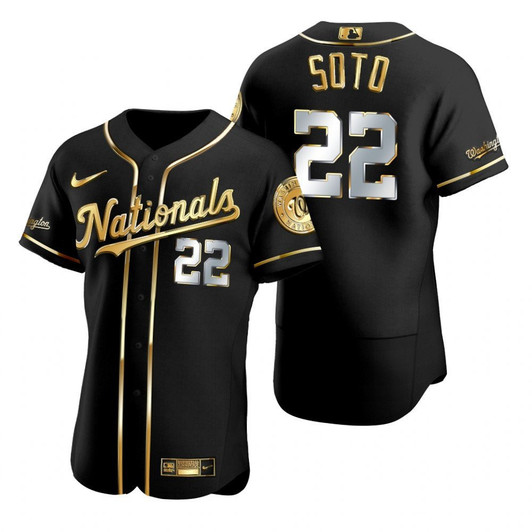 Juan Soto #22 Washington Nationals Brandedition Black Gift Nationals Fans Limited Jersey - Golden