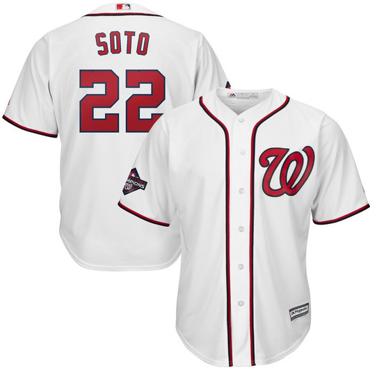 Juan Soto #22 Washington Nationals Majestic Big And Tall 2019 World Series Champions Home Limited Cool Base Player Jersey - White