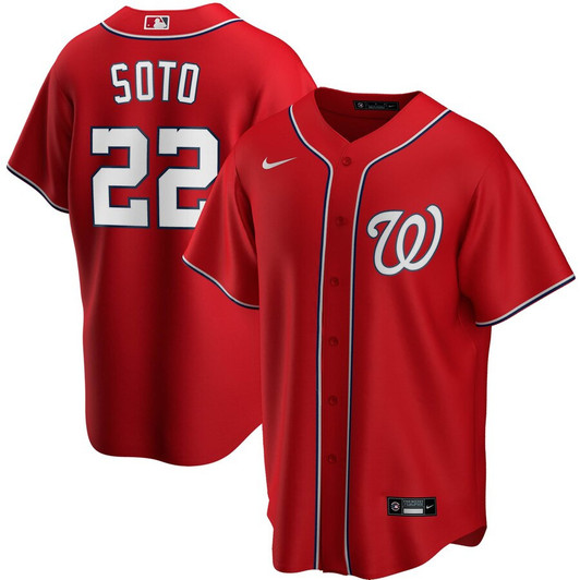 Juan Soto #22 Washington Nationals Nike 2020 Alternate Limited Player Jersey - Red