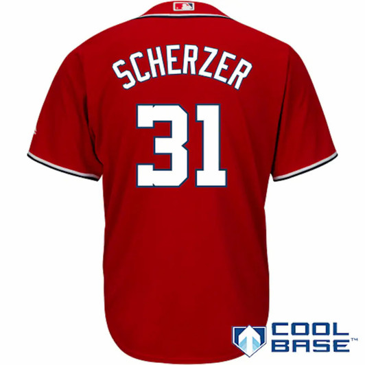 Max Scherzer #31 Washington Nationals Majestic Limited Cool Base Player Jersey - Scarlet
