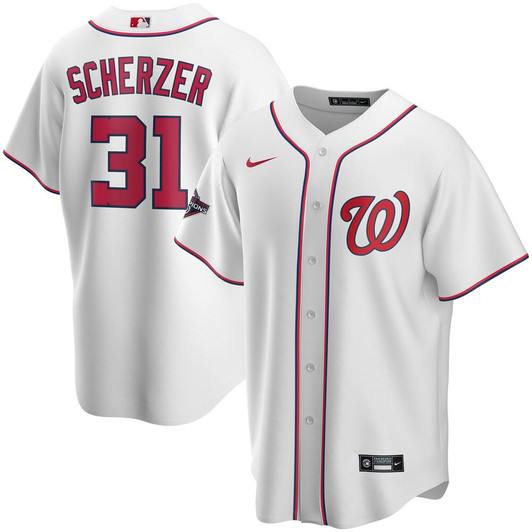 Max Scherzer #31 Washington Nationals Nike 2019 World Series Champions Home Limited Color Player Jersey - White