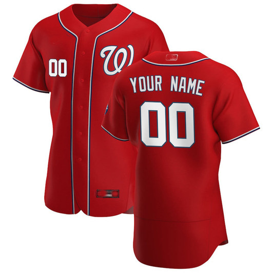 Washington Nationals Baseball Jerseys Custom Alternate Authentic Custom Jersey - Scarlet