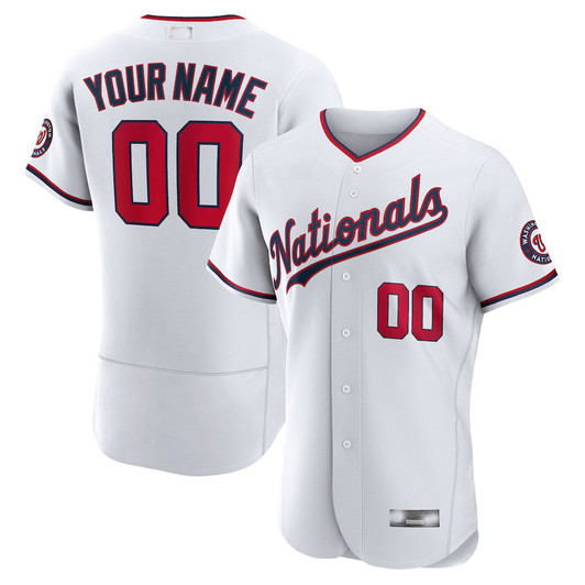 Washington Nationals Baseball Jerseys Custom Authentic Custom Jer Jersey - White
