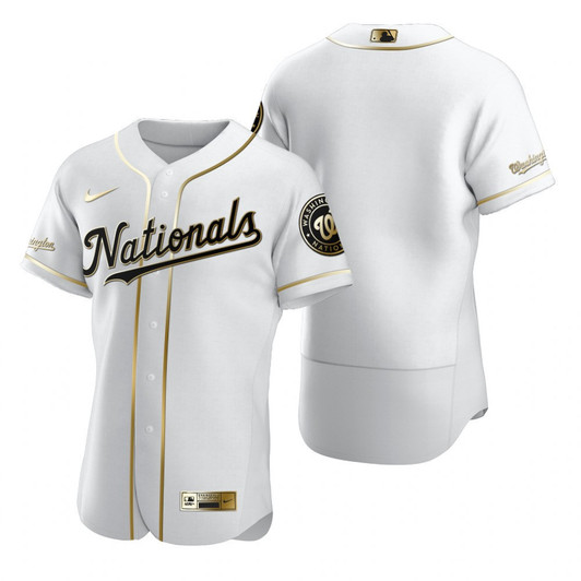 Washington Nationals Brandedition White Gift Nationals Fans Limited Jersey - Golden