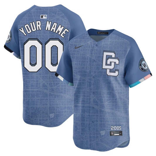 Washington Nationals Custom City Connect Limited Jersey - Blue