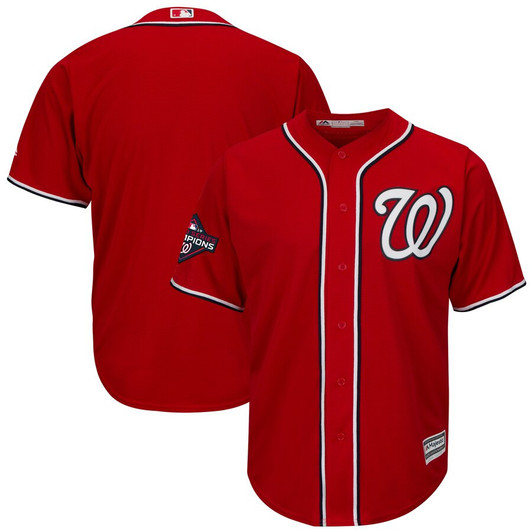 Washington Nationals Majestic Big And Tall 2019 World Series Champions Alternate Limited Cool Base Jersey - Red