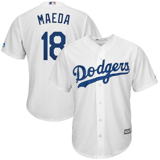 Kenta Maeda Los Angeles Dodgers Majestic Home Official Cool Base Player Jersey White 2019