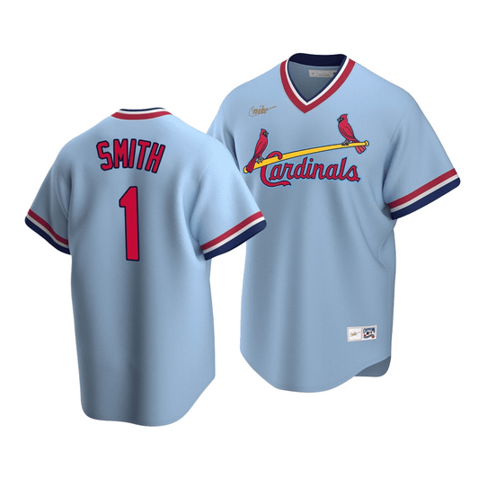 Men'S St. Louis Cardinals Ozzie Smith #1 Cooperstown Collection Light Blue Road Jersey