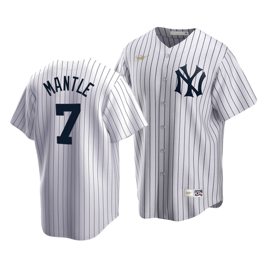 Men'S New York Yankees Mickey Mantle #7 Cooperstown Collection White Home Jersey