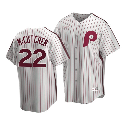 Men'S Philadelphia Phillies Andrew Mccutchen #22 Cooperstown Collection White Home Jersey