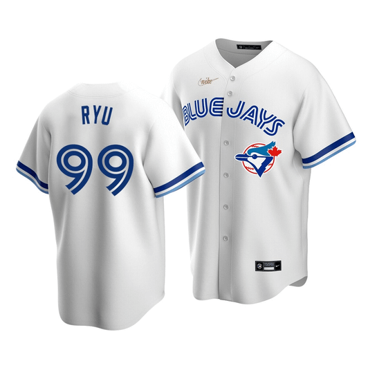 Men'S Toronto Blue Jays Hyun-Jin Ryu #99 Cooperstown Collection White Home Jersey