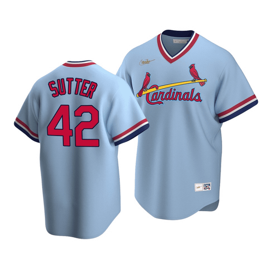 Men'S St. Louis Cardinals Bruce Sutter #42 Cooperstown Collection Light Blue Road Jersey