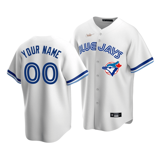 Men'S Toronto Blue Jays Custom #00 Cooperstown Collection White Home Jersey