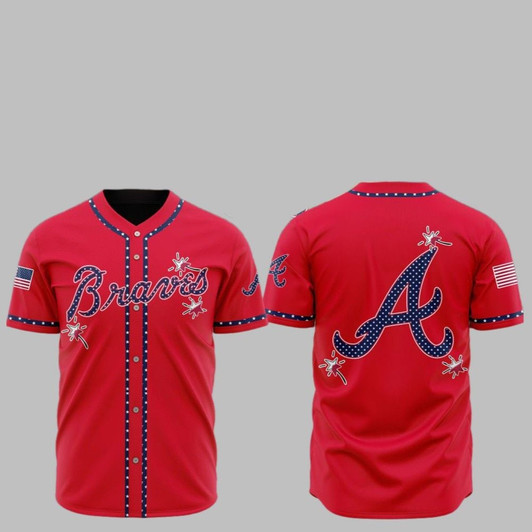2025 Atlanta Braves Happy Independence Day Baseball Jersey