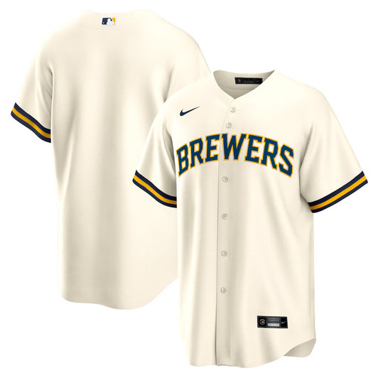 Milwaukee Brewers MLB Nike Home Replica Team Jersey – Cream