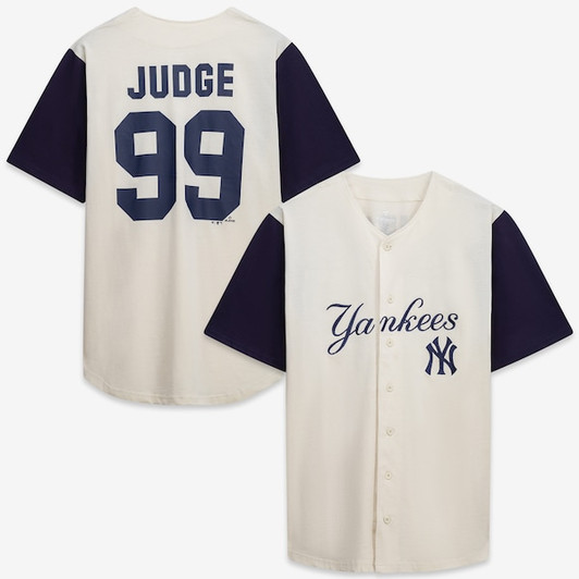 Men's New York Yankees Profile Cream/Navy Big & Tall Two-Color Fashion Jersey