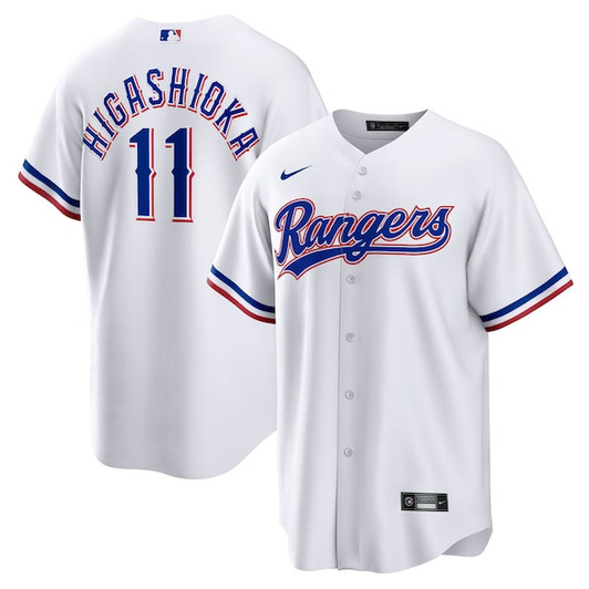 Men's Texas Rangers Kyle Higashioka Nike White Home Replica Jersey