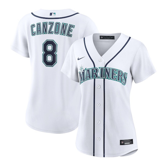 Women's Seattle Mariners Dominic Canzone Nike White Home Replica Jersey