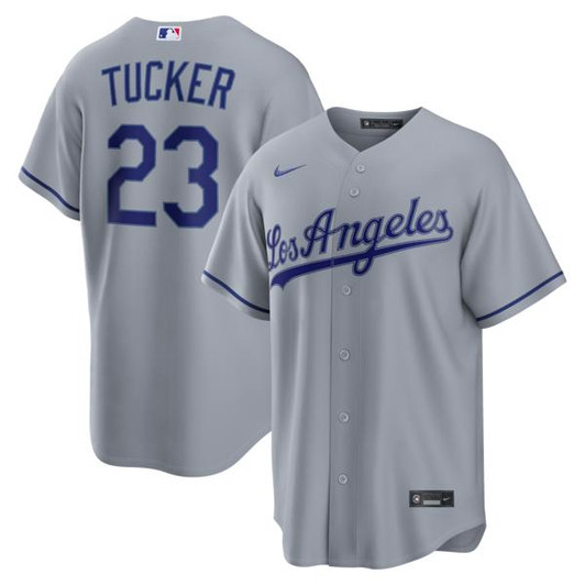 Men's Los Angeles Dodgers Kyle Tucker Nike Gray Road Replica Jersey