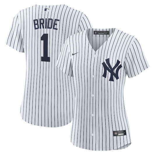 Women's New York Yankees  Nike White #1 Bride Home Replica Jersey