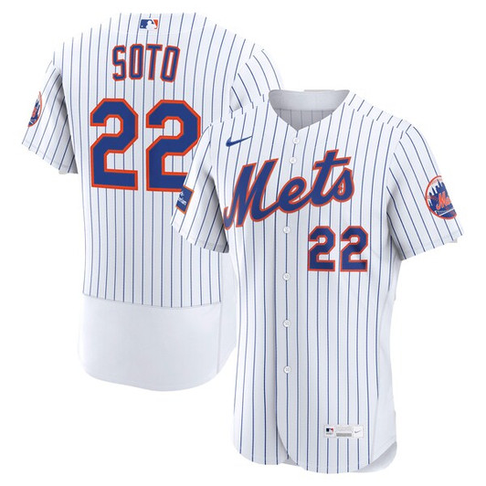 Men's New York Mets Juan Soto Nike White Home  Sponsor Patch Jersey