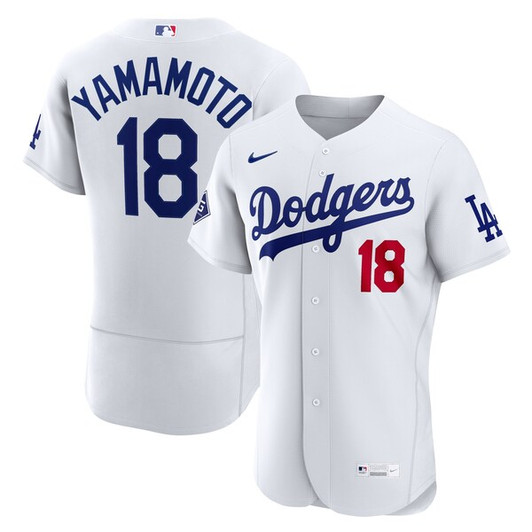 Men's Los Angeles Dodgers Yoshinobu Yamamoto Nike White Home  Sponsor Patch Jersey