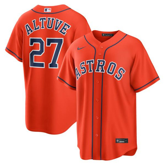 Men's Houston Astros Jose Altuve Nike Orange Alternate Replica Jersey