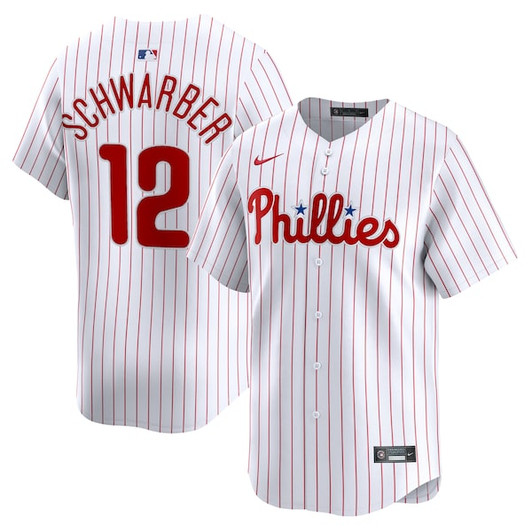 Men's Philadelphia Phillies Kyle Schwarber Nike White Home Limited Player Jersey