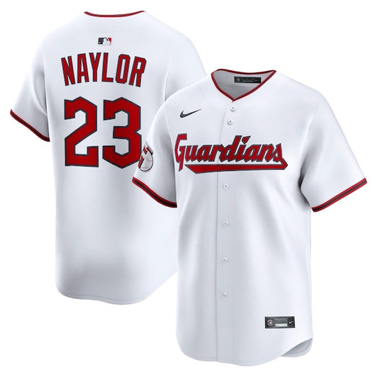 Men's Cleveland Guardians Bo Naylor Nike White Home Limited Player Jersey