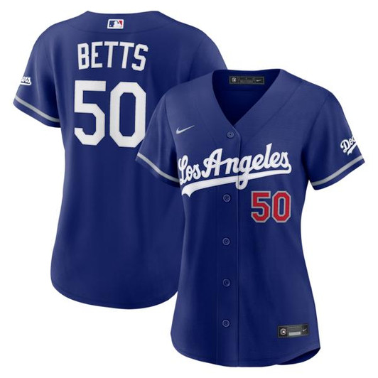 Women's Los Angeles Dodgers Mookie Betts Nike Royal Alternate Stadium Jersey