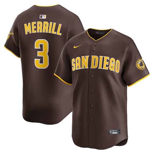 Men's San Diego Padres Jackson Merrill Nike Brown Road Limited Player Jersey