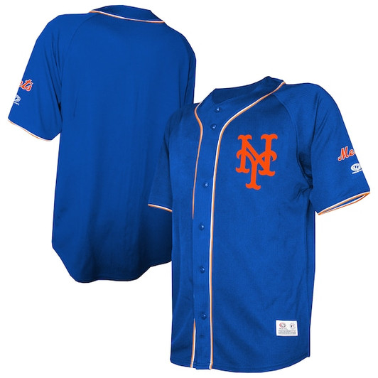 Men's New York Mets  Stitches Royal Team Color Full-Button Fashion Jersey
