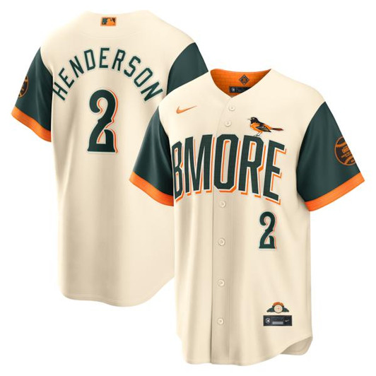 Men's Baltimore Orioles Gunnar Henderson Nike Cream 2026 City Connect Stadium Jersey