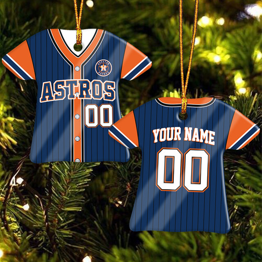 Houston Astros Champions Throwback Jersey Ceramic Ornament – Personalized Handmade Gift, Custom Name & Number
