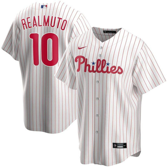 Mens Philadelphia Phillies JT Realmuto Nike White Home Replica Player Name Jersey