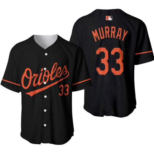 Baltimore Orioles Eddie Murray #33 MLB Great Player 2020 Black 3D Designed Allover Gift For Baltimore Fans Baseball Jersey - MLB