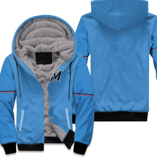 Miami Marlins Alternate 2019 Team Blue Thunder 2019 Jersey Inspired Style Fleece Hoodie - MLB