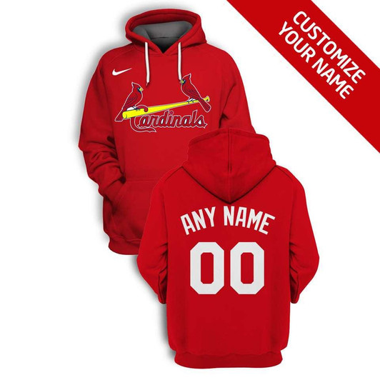 St. Louis Cardinals #00 3D Personalized Red Jersey Style Gift With Custom Number Name For Cardinals Fans Hoodie - MLB