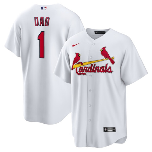 Men's St. Louis Cardinals  Nike White #1 Dad Home Replica Jersey