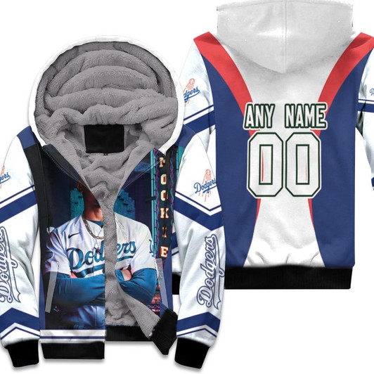 Los Angeles Dodgers Mookie Betts 00 Any Name White Jersey Style Gift With Custom Number Name For Dodgers Fans Fleece Hoodie