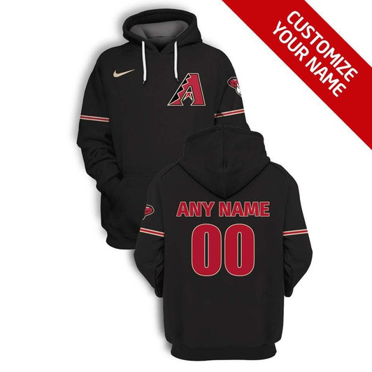 Arizona Diamondbacks #00 3D Personalized Black Jersey Style Gift With Custom Number Name For Diamondbacks Fans Hoodie