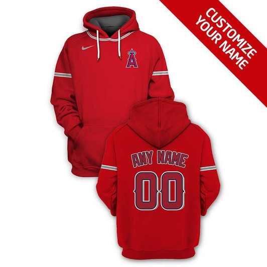 Los Angeles Angels #00 3D Personalized Red Jersey Style Gift With Custom Number Name For Angels Fans Hoodie
