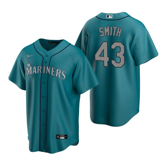 Mens Seattle Mariners #43 Joe Smith 2020 Alternate Aqua Jersey Gift For Mariners Fans