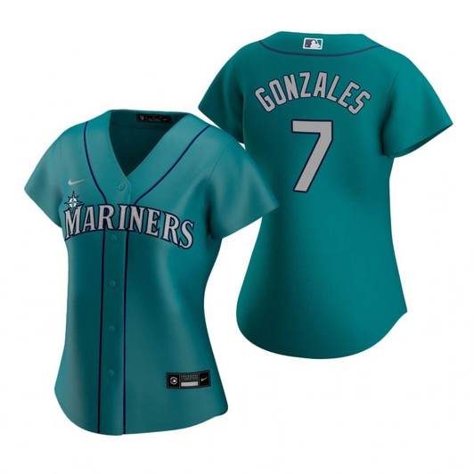 Womens Seattle Mariners #7 Marco Gonzales 2020 Aqua Jersey Gift For Mariners Fans