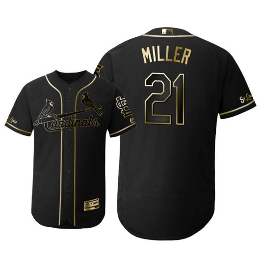 St. Louis Cardinals #21 Andrew Miller Mlb 2019 Golden Edition Black Jersey Gift For Cardinals Fans
